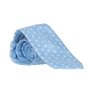 SKY BLUE TIE WITH BEIGE POLKA DOTS