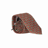 CORBATA CIRCULO FLOR MARRON
