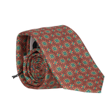 CORBATA CIRCULO FLOR MARRON
