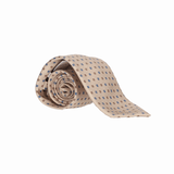 CORBATA BEIGE CUADROS AZUL/MARRON