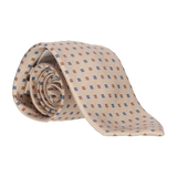 CORBATA BEIGE CUADROS AZUL/MARRON