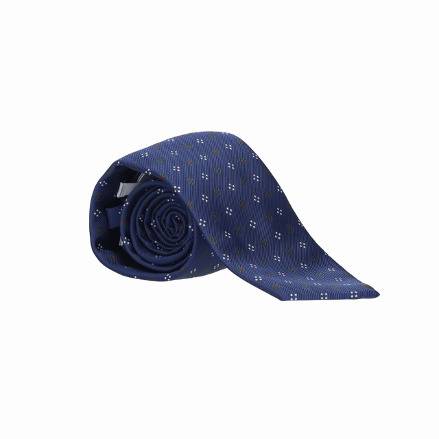 CORBATA AZUL FLORES PEQUEÑAS