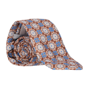 CORBATA MARRON FLORES MARINO