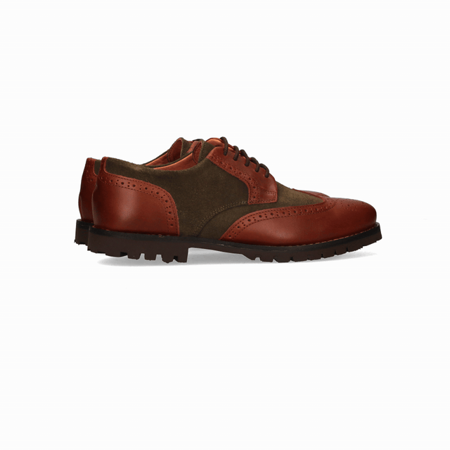 BLUCHER COMBINADO CUERO-VERDE