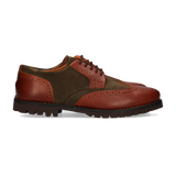 BLUCHER COMBINADO CUERO-VERDE