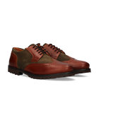 BLUCHER COMBINADO CUERO-VERDE