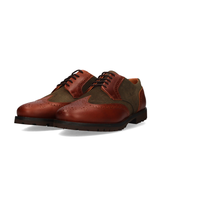 BLUCHER COMBINADO CUERO-VERDE