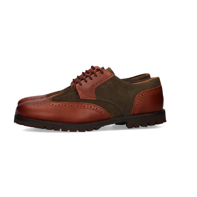 BLUCHER COMBINADO CUERO-VERDE