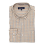 CAMISA BEIGE CUADROS AZUL-CAMEL