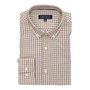 CAMISA BEIGE CUADROS AZUL-BURDEOS