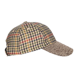 GORRA VISERA CUADROS BEIGE