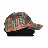 GORRA VISERA CUADROS NARANJA