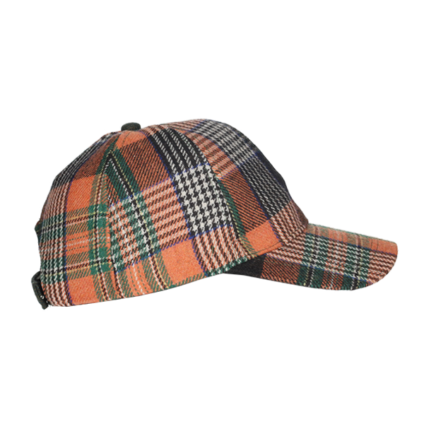 GORRA VISERA CUADROS NARANJA