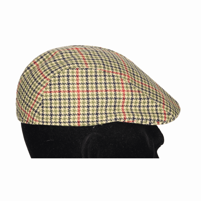 GORRA CAMPERA CUADROS BEIGE Y VERDE