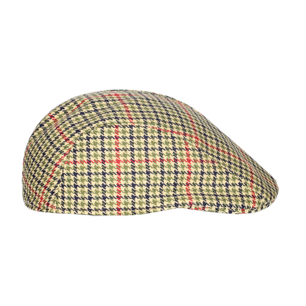 GORRA CAMPERA CUADROS BEIGE Y VERDE