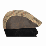 GORRA CAMPERA CUADROS COMBINADO PIEL