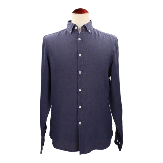 CAMISA BOTÓN LINO MARINO