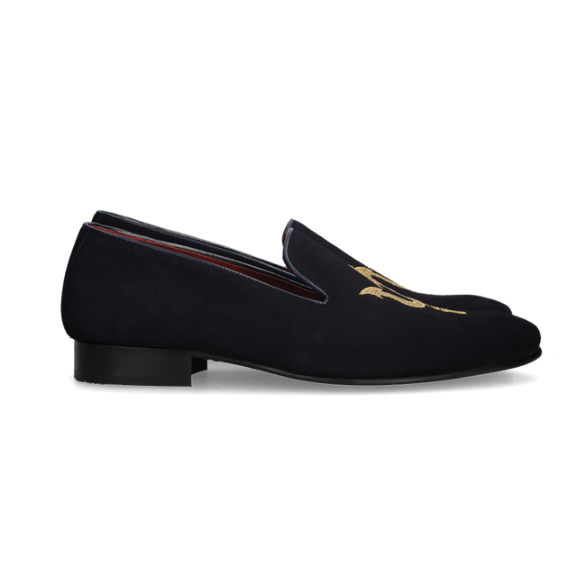 SLIPPERS AZUL BORDADO TRIDENTE