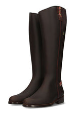 Chestnut Zipper Riding Boot with Ethnic Ribbon Valverde del Camino