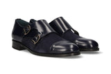 Two Buckles Antik Blue-Blue Suede Tuft