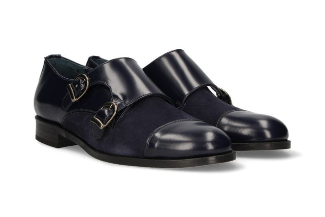 Two Buckles Antik Blue-Blue Suede Tuft
