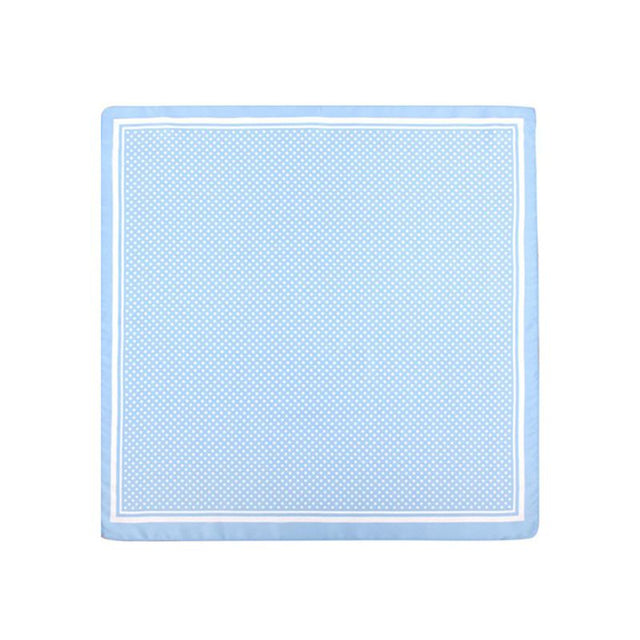 Light Blue Scarf with Polka Dots
