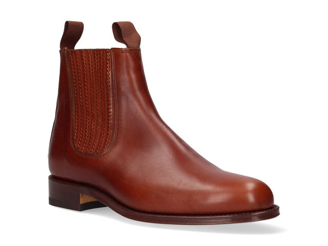 Short boot in natural with pleated gusset Valverde del Camino