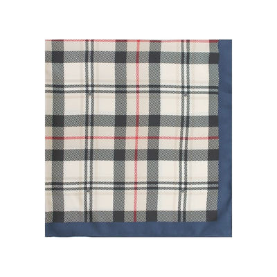 Double Checkered Scarf with Blue Edge