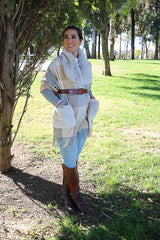 Poncho Apollo Cuadros Beige
