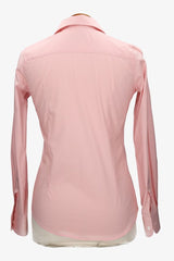 Camisa mujer popelín rosa con bordado amazonas marino