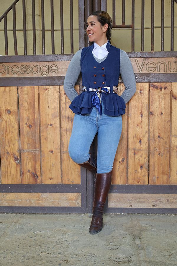 Galatea Blue Suede Vest