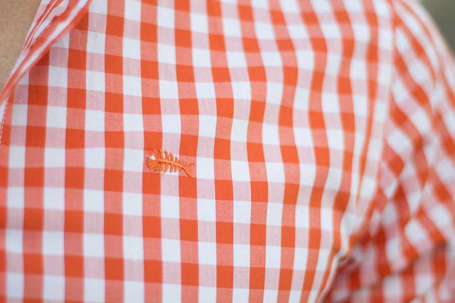 Camisa Pescatore Cuadros Naranja