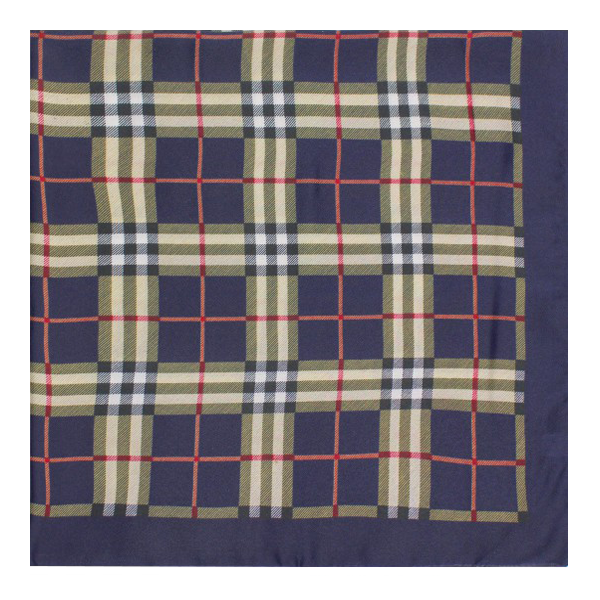 Blue Checkered Double Scarf