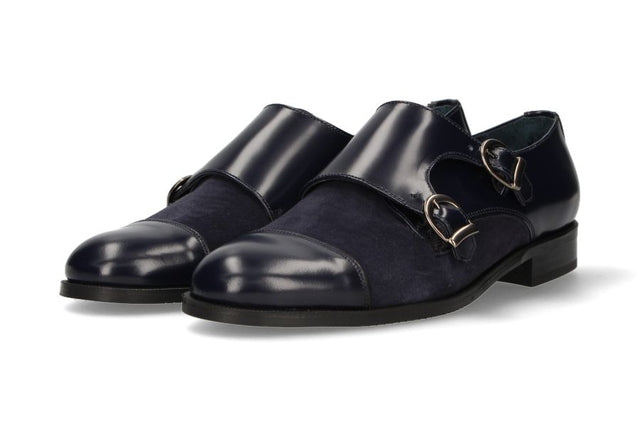 Two Buckles Antik Blue-Blue Suede Tuft