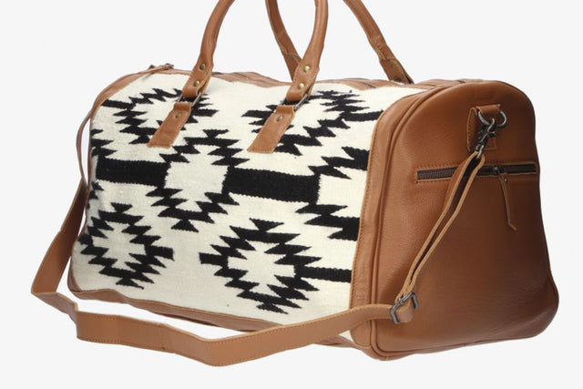 Bolso de Viaje Cuero con Estampado Étnico