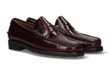Burgundy Masked Moccasin with Rubber Sole