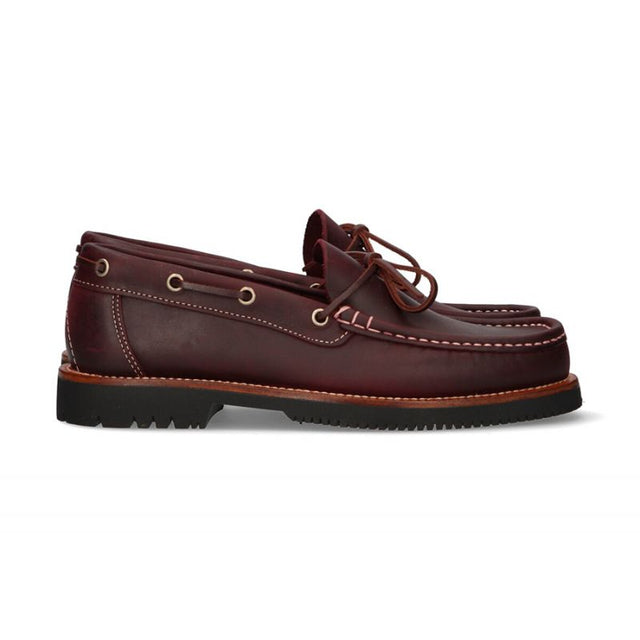 Mocasin con lazos burdeos