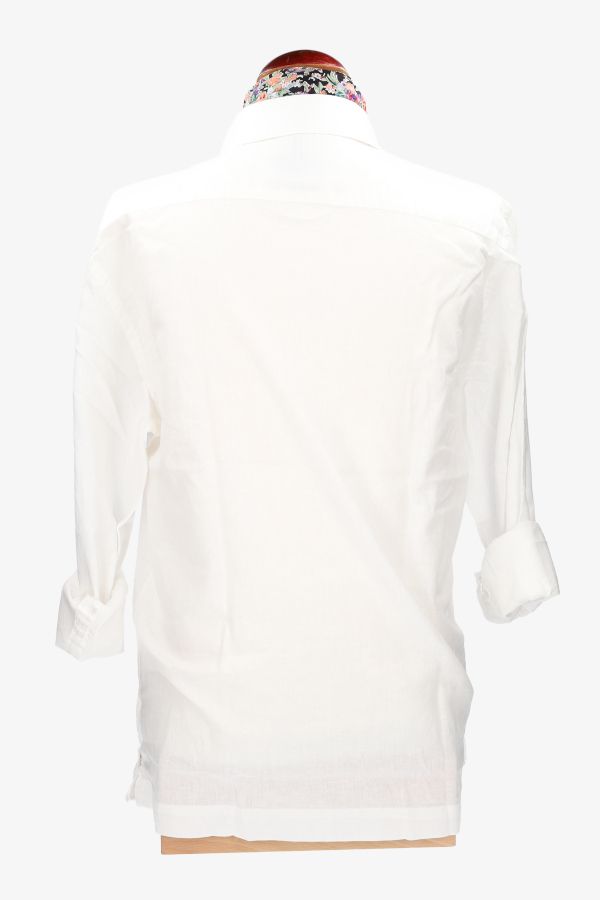 Camisa cubana lino blanco