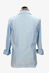 Camisa guayabera algodón celeste
