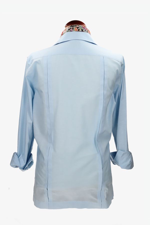 Camisa guayabera algodón celeste