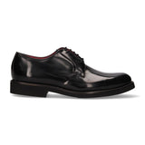 Black Leather Blucher with Rubber Sole