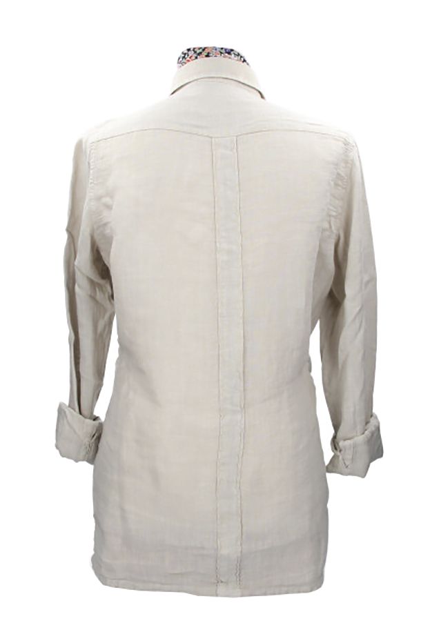 Camisa Cubana Lino Beige