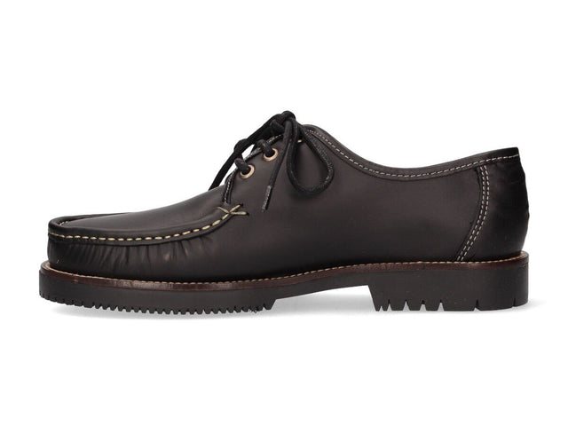 Black Lace-Up Moccasin