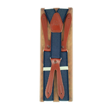 Blue dotted elastic suspenders for boys, 25 mm