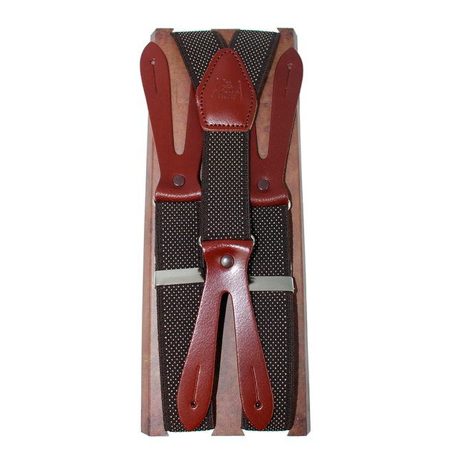 Tirantes elástico puntos marrón 30 mm