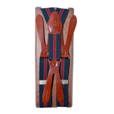 Blue-burgundy elastic suspenders 30 mm