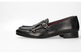 Black Double Buckle Moccasin