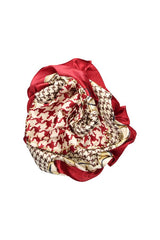 Red Combined Houndstooth Scarf
