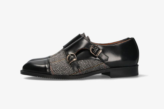 Two Buckles Antik Black-Gray Herringbone Top