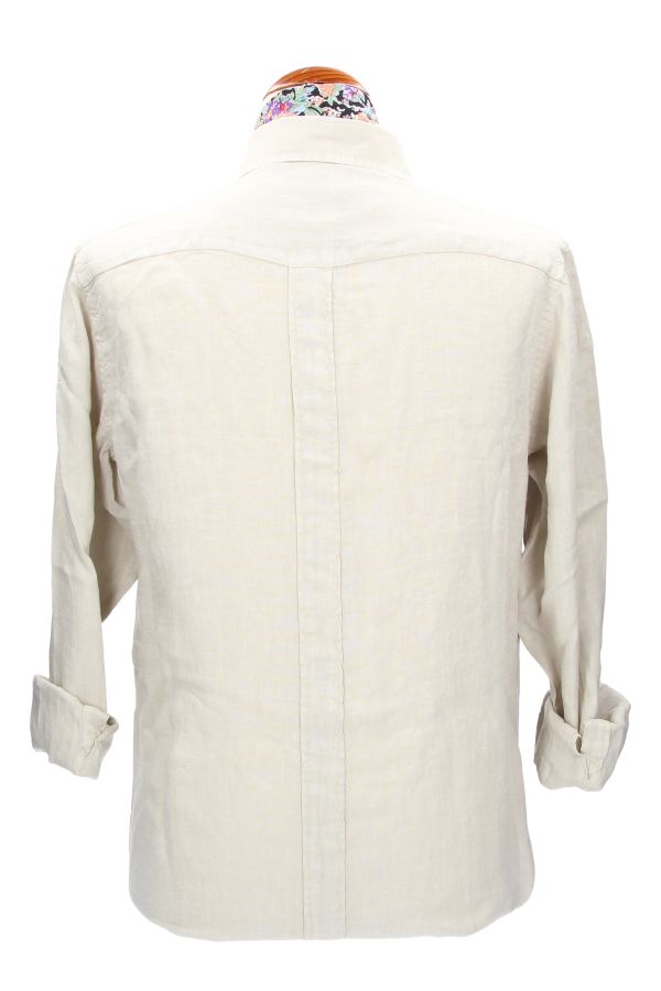 Camisa Cubana Beige Lino